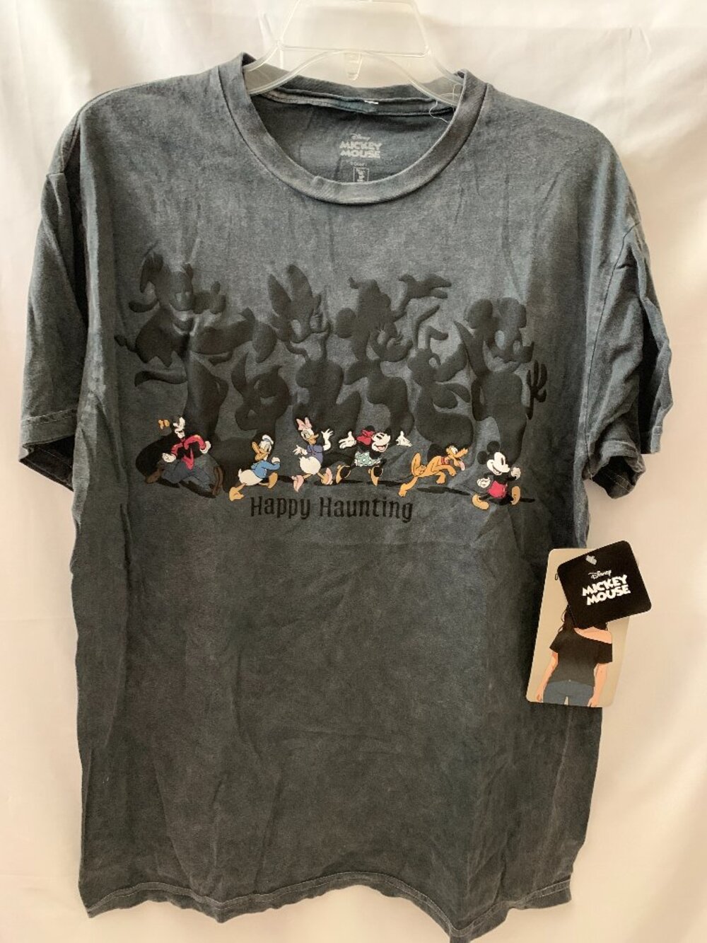 DISNEY Mickey Mouse & Friends Happy Haunting Tee in Heather Charcoal Sz MEDIUM